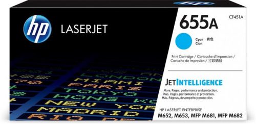HP CF451A Lézertoner Color LaserJet M681, M682 nyomtatókhoz, HP  655A, cián, 10,5k