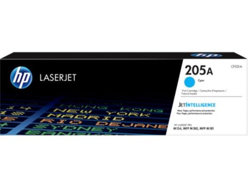 HP CF531A Lézertoner  HP  Color Laserjet MFP M181fw nyomtatókhoz, HP  205A, cián, 0,9k