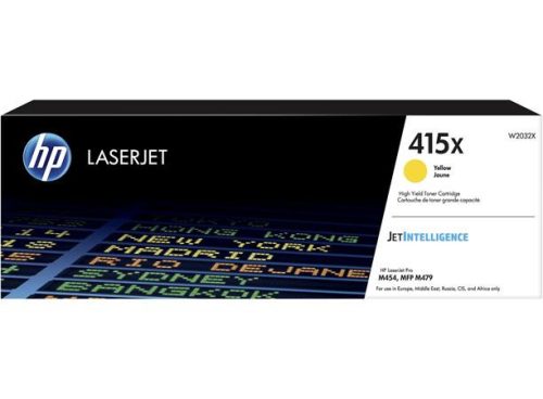 HP W2032X Lézertoner Color LaserJet Pro M454, MFP M479 nyomtatókhoz, HP  415X, sárga, 6k