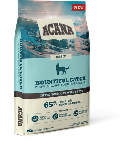 Acana Bountiful Catch szárazeledel macskaeledel felnőtt macskák részére 4,5 kg lazac, hering