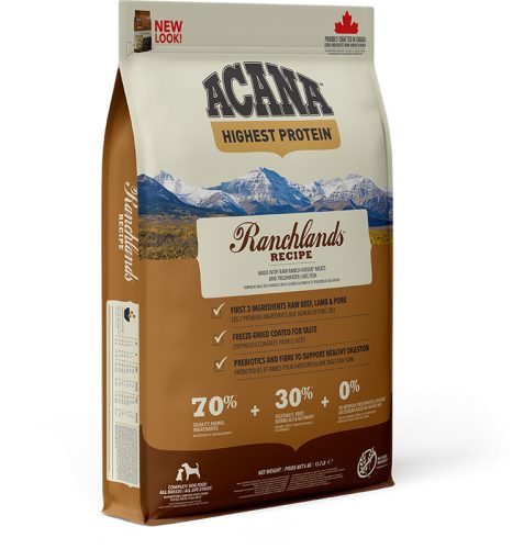 Acana Highest Protein Ranchlands száraz kutyatáp 2 kg marha, bárány, sertés