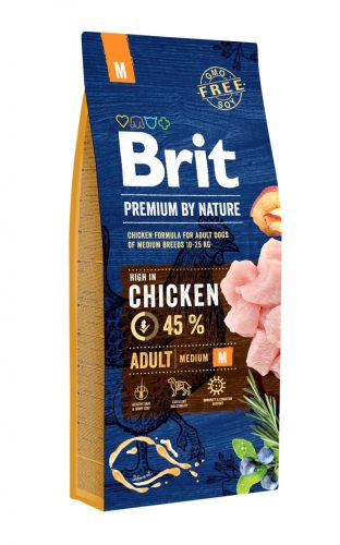 Brit Premium by Nature Adult Medium kutyatáp közepes testű felnőtt kutyák részére 15 kg csirke