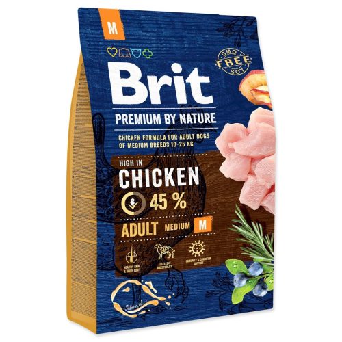Brit Premium by Nature Adult Medium kutyatáp közepes testű felnőtt kutyák részére 3 kg csirke