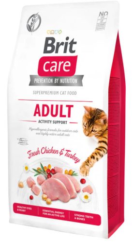 Brit Care Cat Grain Free Activity Support száraz macskaeledel 2 kg friss csirke pulykával