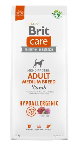 Brit Care Dog Hypoallergenic Mono Protein Adult Medium száraz kutyaeledel közepes, felnőtt kutyáknak 1 kg bárány