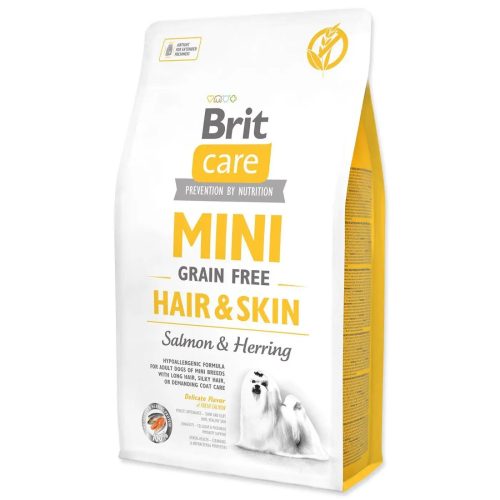 Brit Care Mini Grain Free Adult Hair & Skin száraz kutyaeledel felnőtt kutyáknak 2 kg lazac, hering