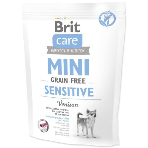 Brit Care Mini Grain Free Sensitive száraz kutyaeledel kistestű érzékeny felnőtt kutyáknak 400 g vadhús