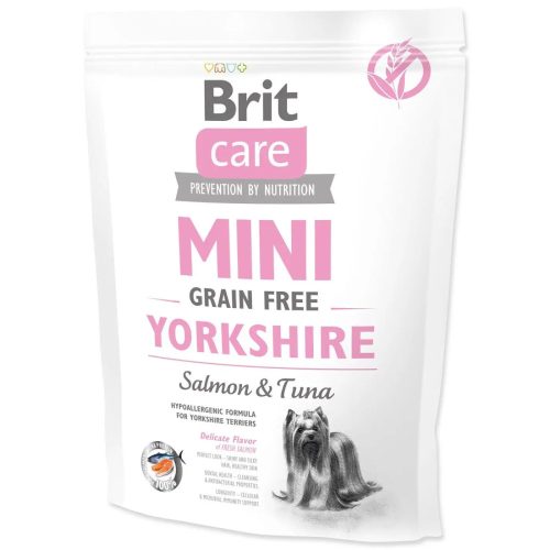 Brit Care Mini Grain Free Yorkshire kutyatáp Yorkshire terrierek számára 400 g lazac, tonhal