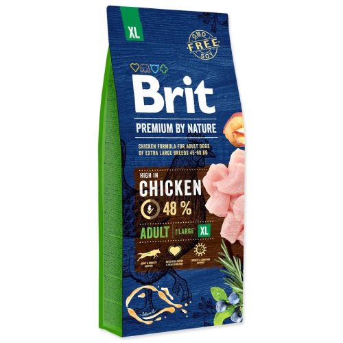 Brit Premium By Nature Adult XL száraz kutyaeledel óriás testű, felnőtt kutyák részére 15 kg csirke