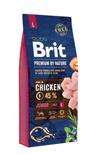 Brit Premium by Nature Junior Large kutyatáp nagytestű fiatal kutyák részére 15 kg csirke