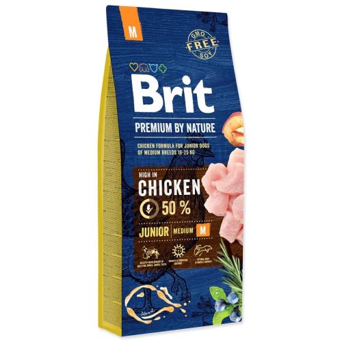 Brit Premium by Nature Junior Medium kutyatáp közepes testű fiatal kutyák részére 15 kg csirke