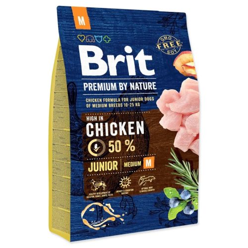 Brit Premium by Nature Junior Medium kutyatáp közepes testű fiatal kutyák részére 3 kg csirke