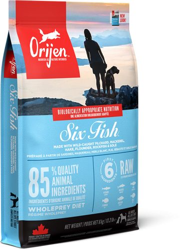 Orijen Six Fish száraz kutyatáp 11,5 kg szardínia, makréla, tőkehal